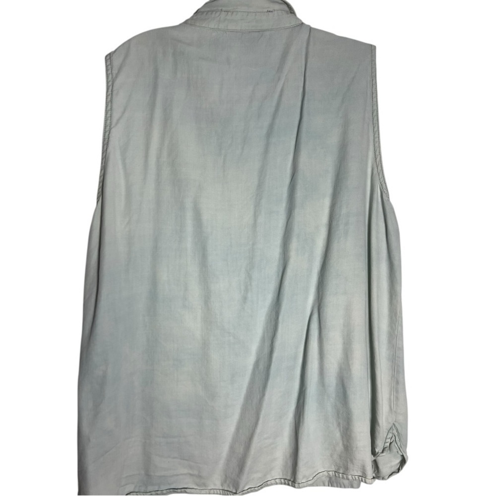 Buffalo David Bitton Light Blue Sleeveless Button-Down Shirt - Picture 3 of 5